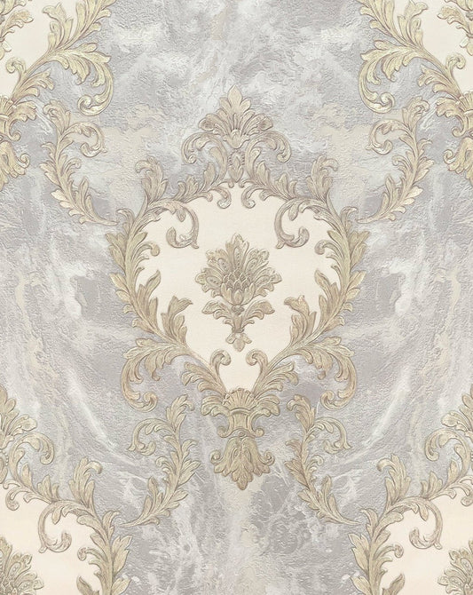 Sienna Damask Wallpaper - Grey - Rasch - 534351Wallpaper199