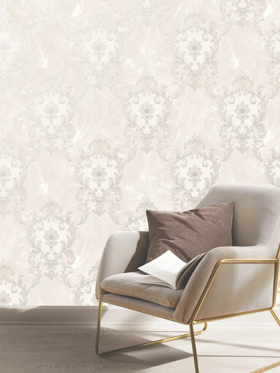 Sienna Damask Wallpaper - Pearl - Rasch - 534375Wallpaper199