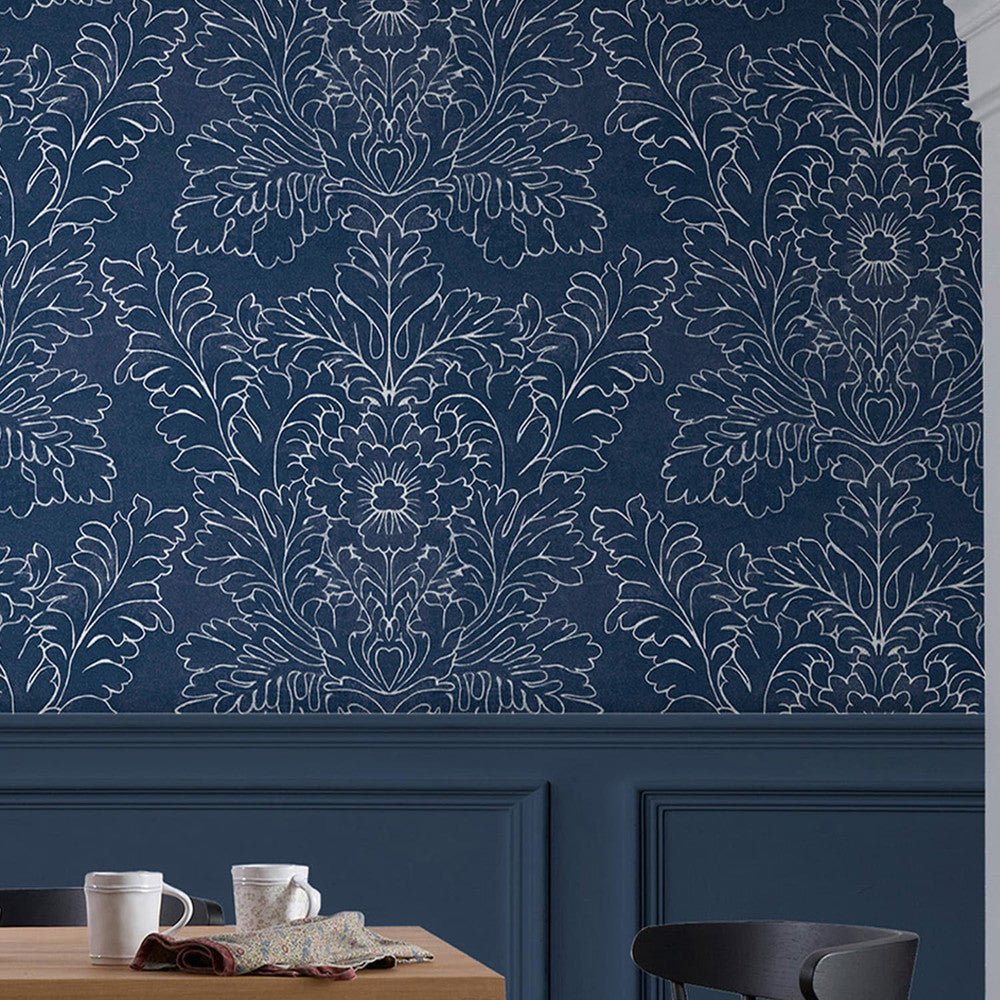 Silchester Wallpaper - Midnight Seaspray Blue - Laura Ashley - 119852Wallpaper199