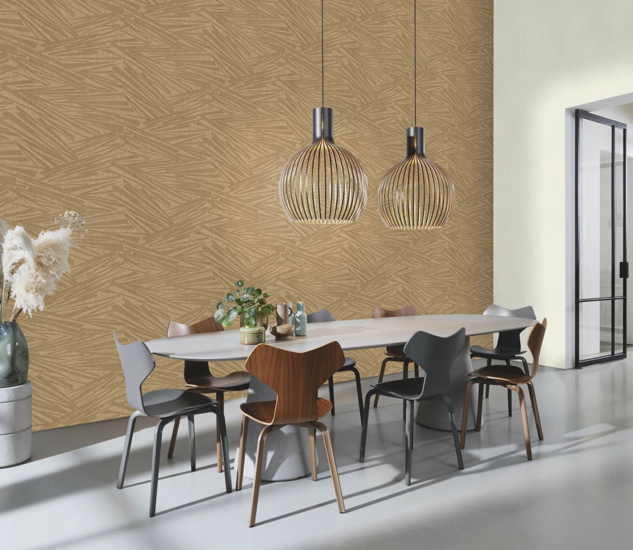 Sky Lounge Abstract Fractal Wallpaper - Gold - Rasch - 608311Wallpaper199