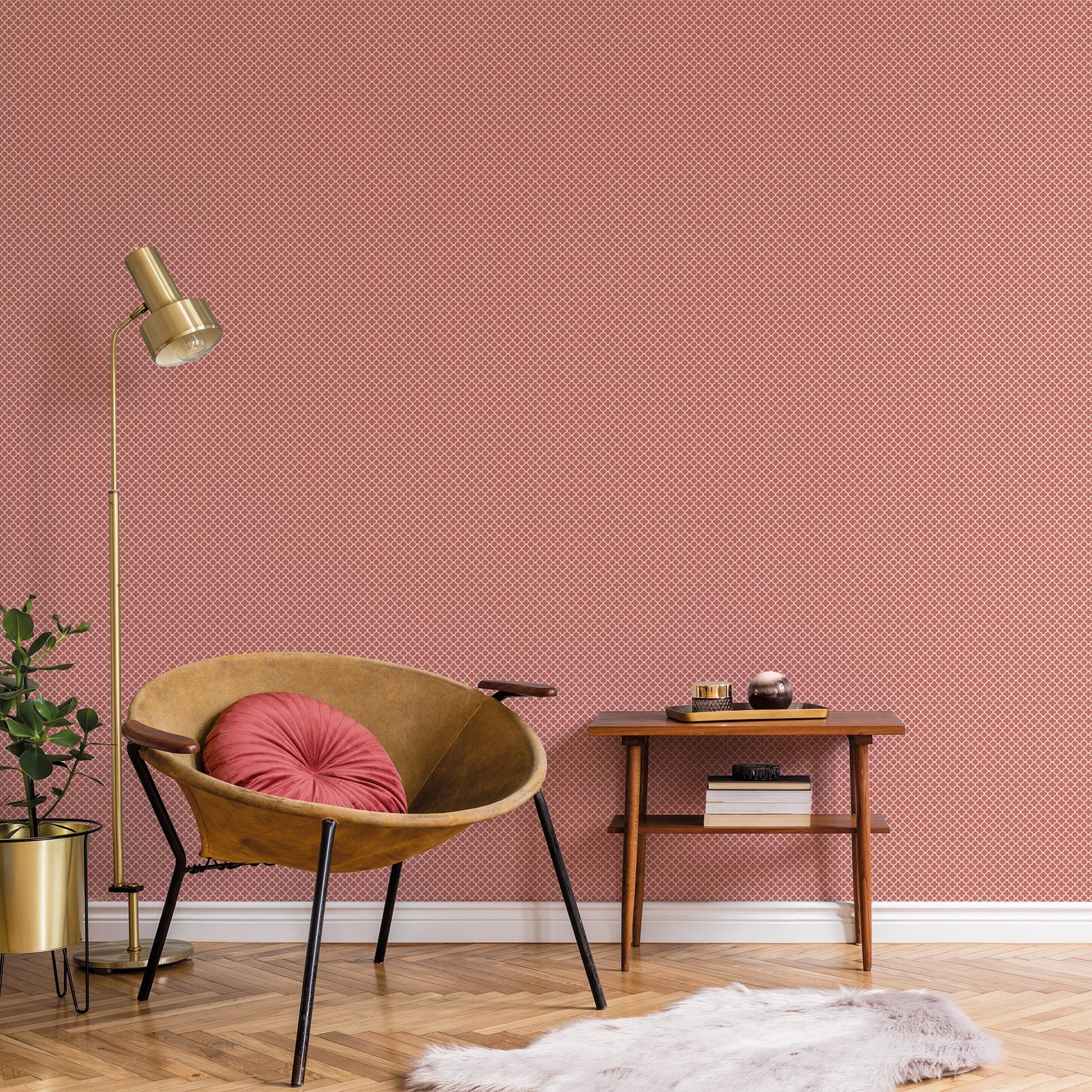 Small Prints Medallion Wallpaper - Cranberry - Galerie - G56663Wallpaper199