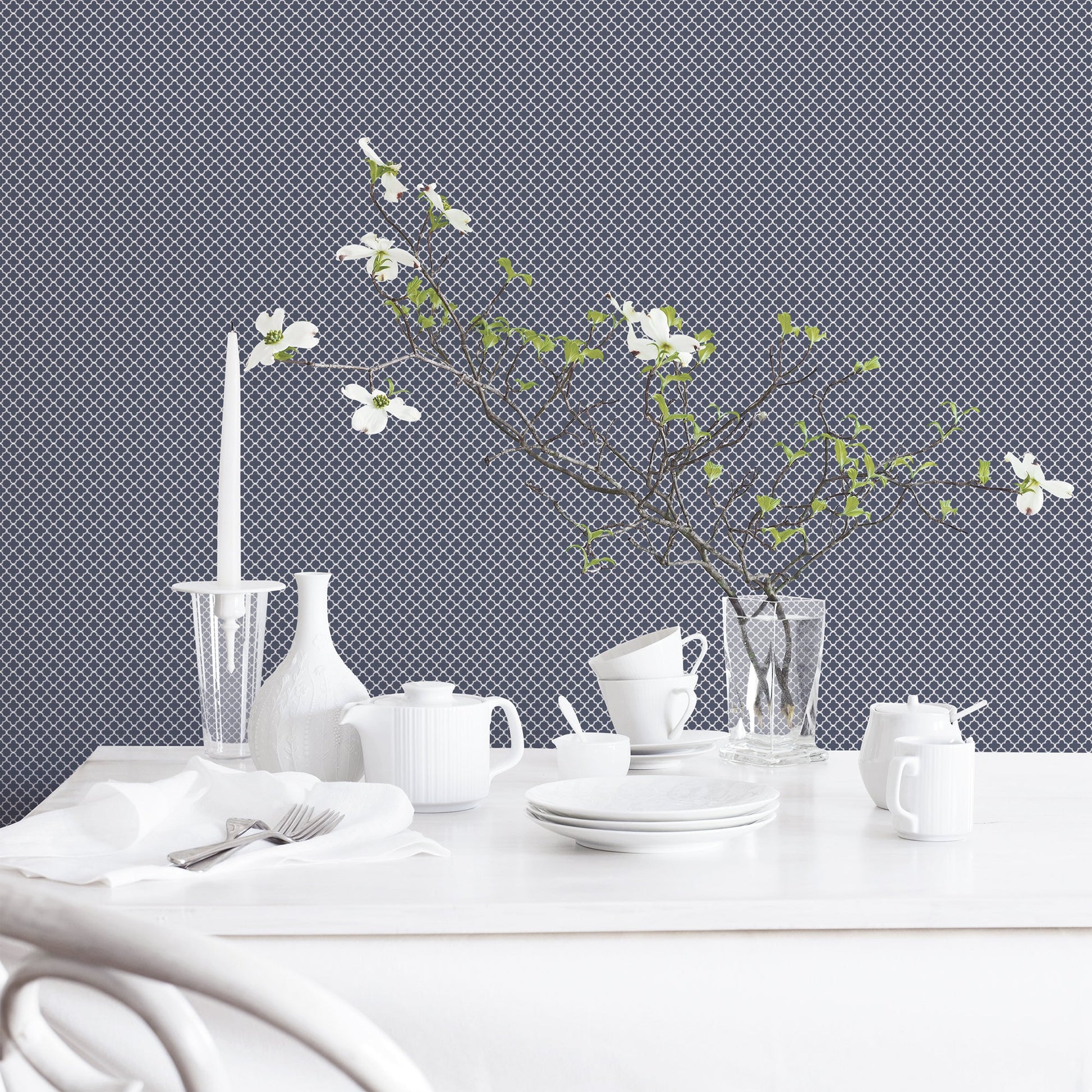Small Prints Medallion Wallpaper - Navy - Galerie - G56664Wallpaper199