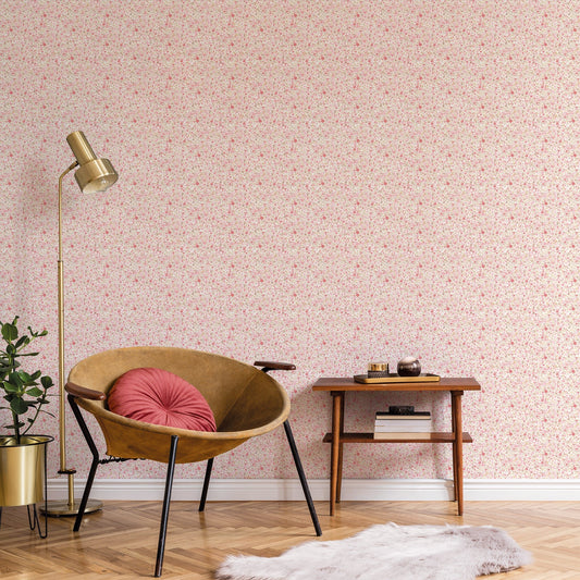 Small Prints Mini Mod Floral Wallpaper - Cranberry / Tan - Galerie - G56666Wallpaper199