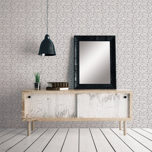 Small Prints Mini Mod Floral Wallpaper - Grey / Black - Galerie - G56667Wallpaper199