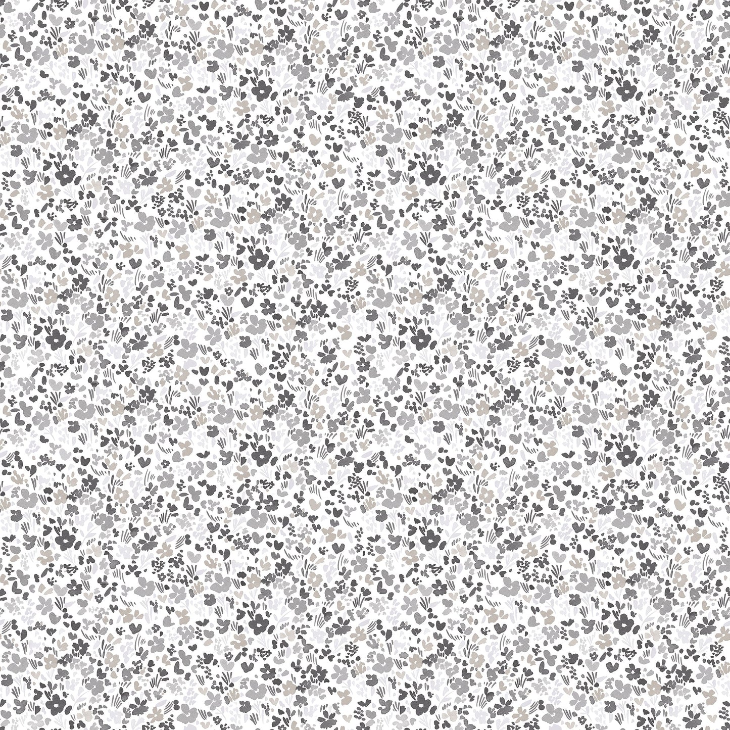 Small Prints Mini Mod Floral Wallpaper - Grey / Black - Galerie - G56667Wallpaper199