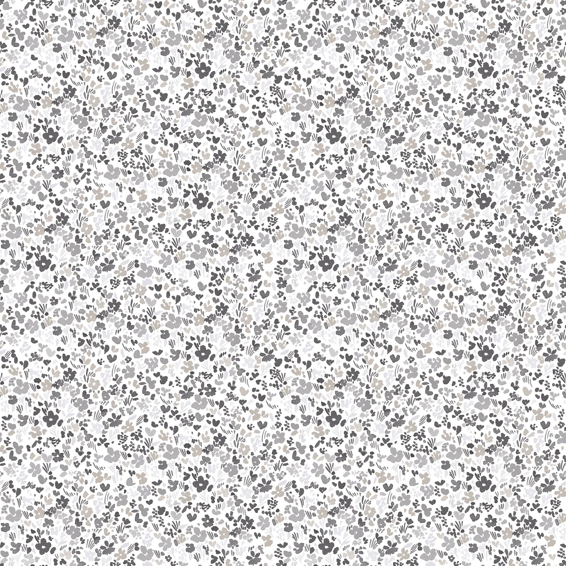 Small Prints Mini Mod Floral Wallpaper - Grey / Black - Galerie - G56667Wallpaper199