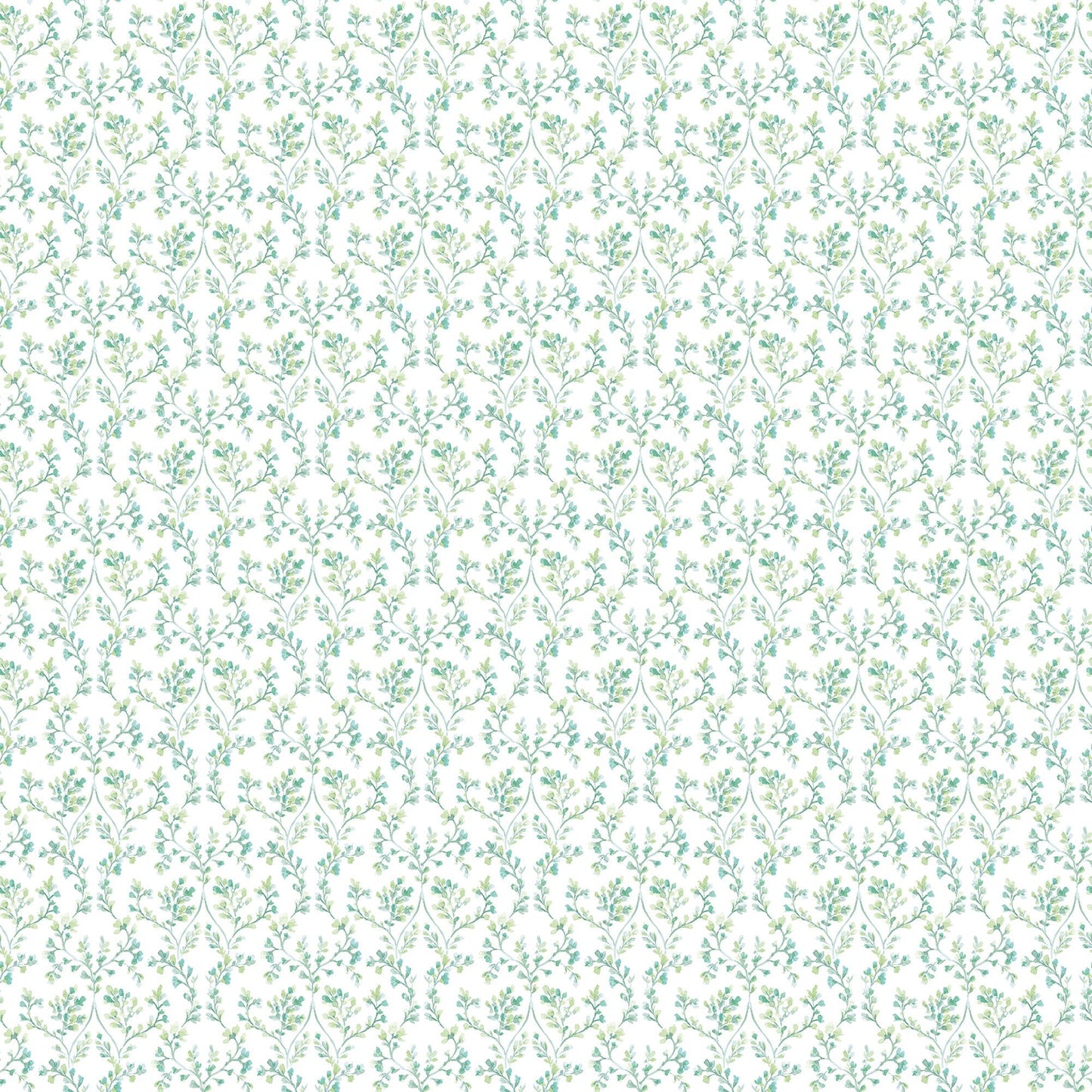 Small Prints Ogee Floral Wallpaper - Emerald Green / Turquoise - Galerie - G56680Wallpaper199