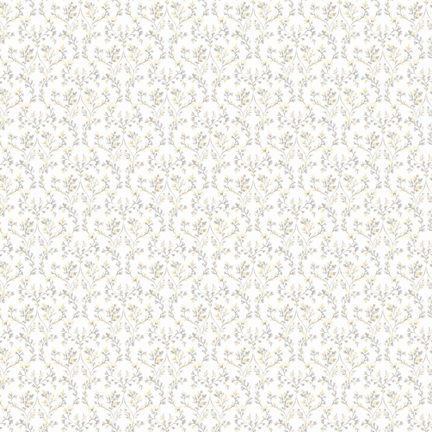 Small Prints Ogee Floral Wallpaper - Grey / Yellow - Galerie - G56681Wallpaper199