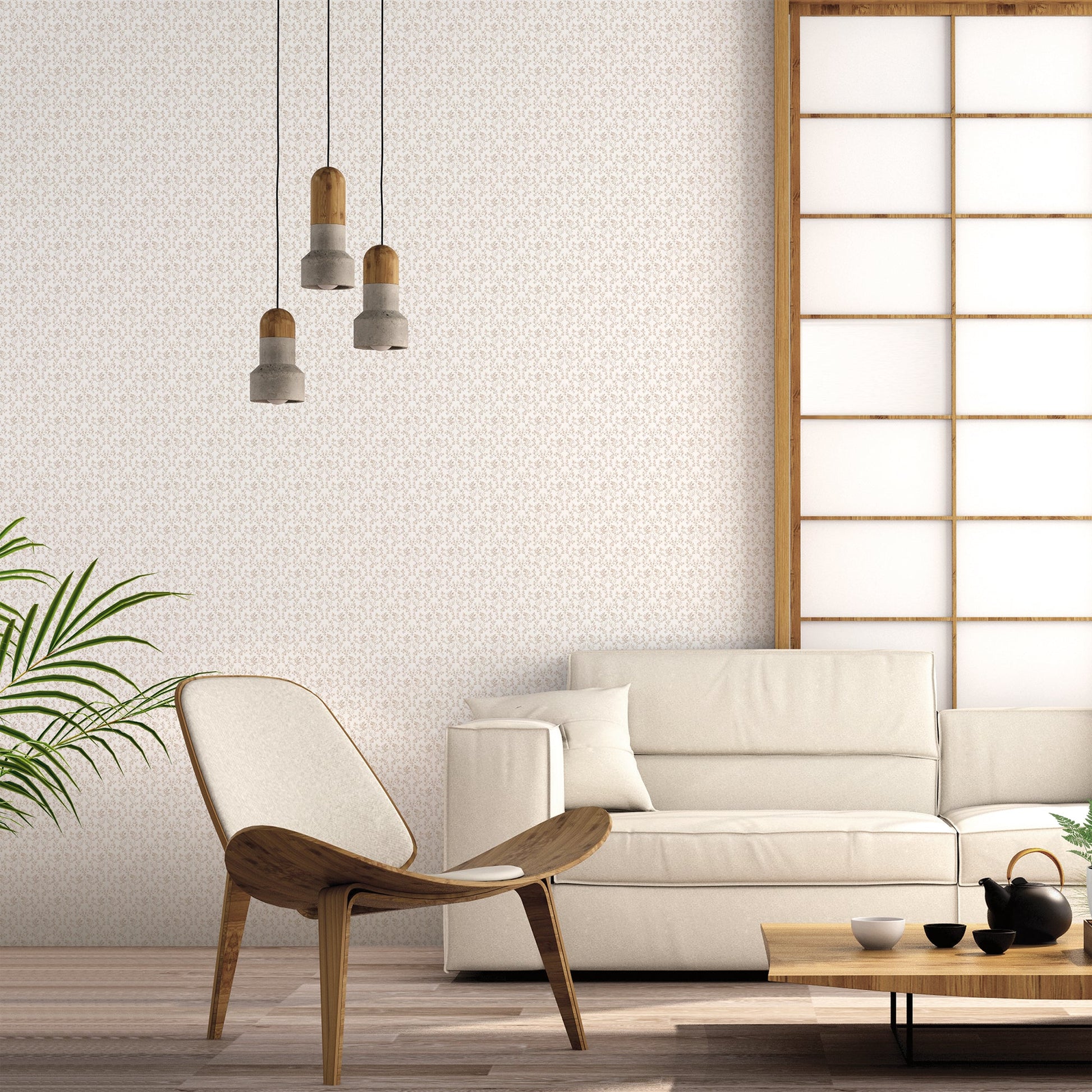 Small Prints Ogee Floral Wallpaper - Taupes - Galerie - G56682Wallpaper199