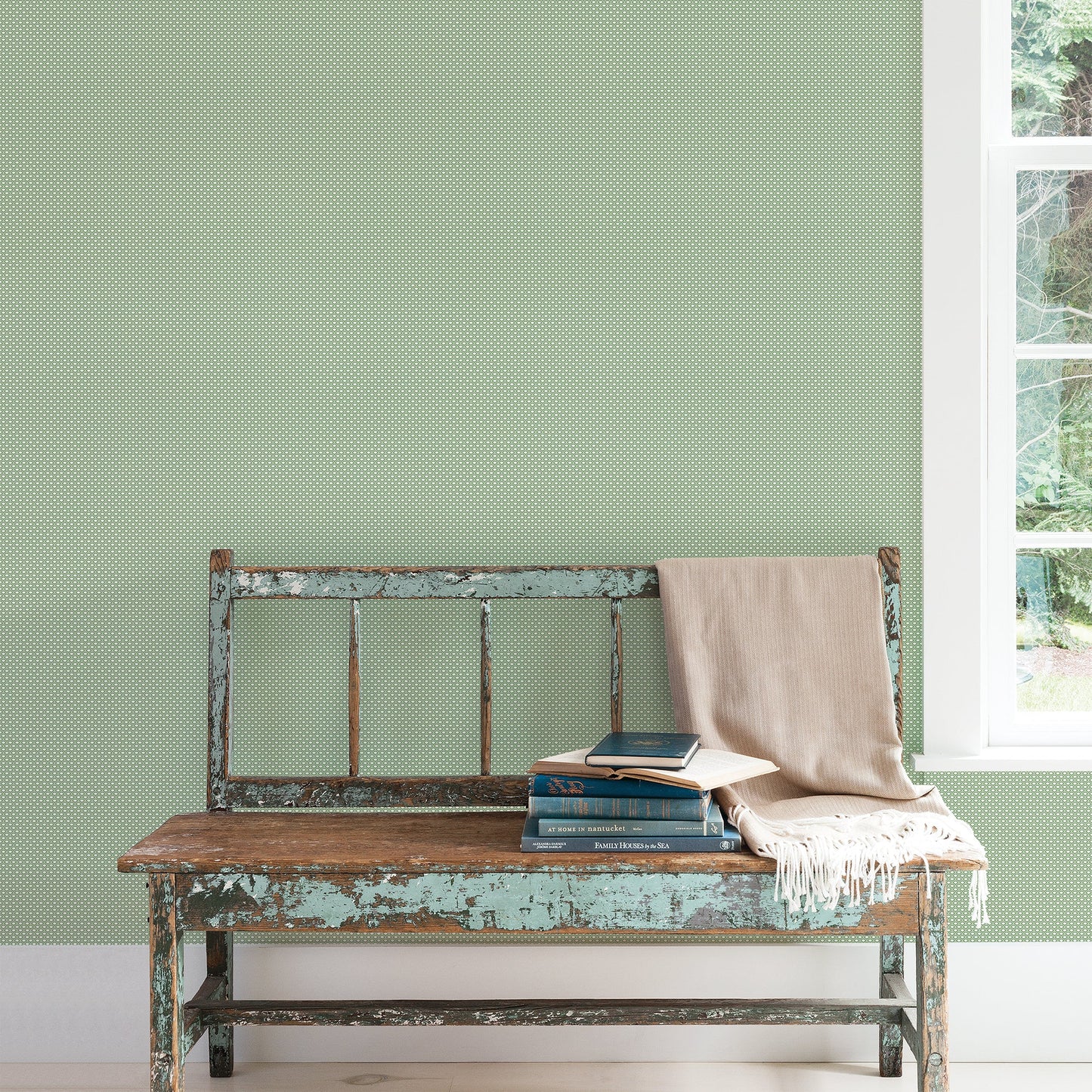 Small Prints Shell Top Wallpaper - Emerald Green - Galerie - G56685Wallpaper199