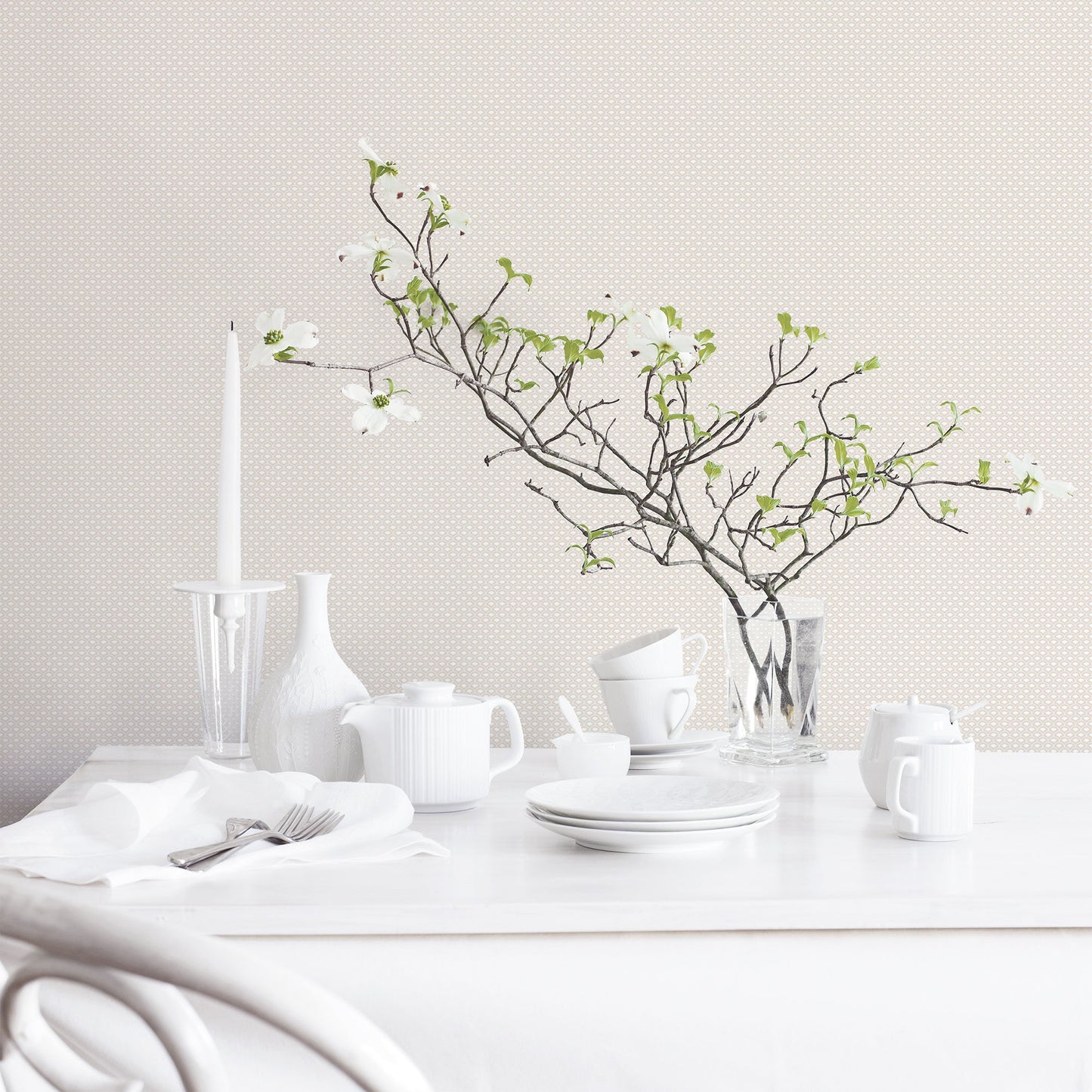 Small Prints Shell Top Wallpaper - Taupe - Galerie - G56687Wallpaper199