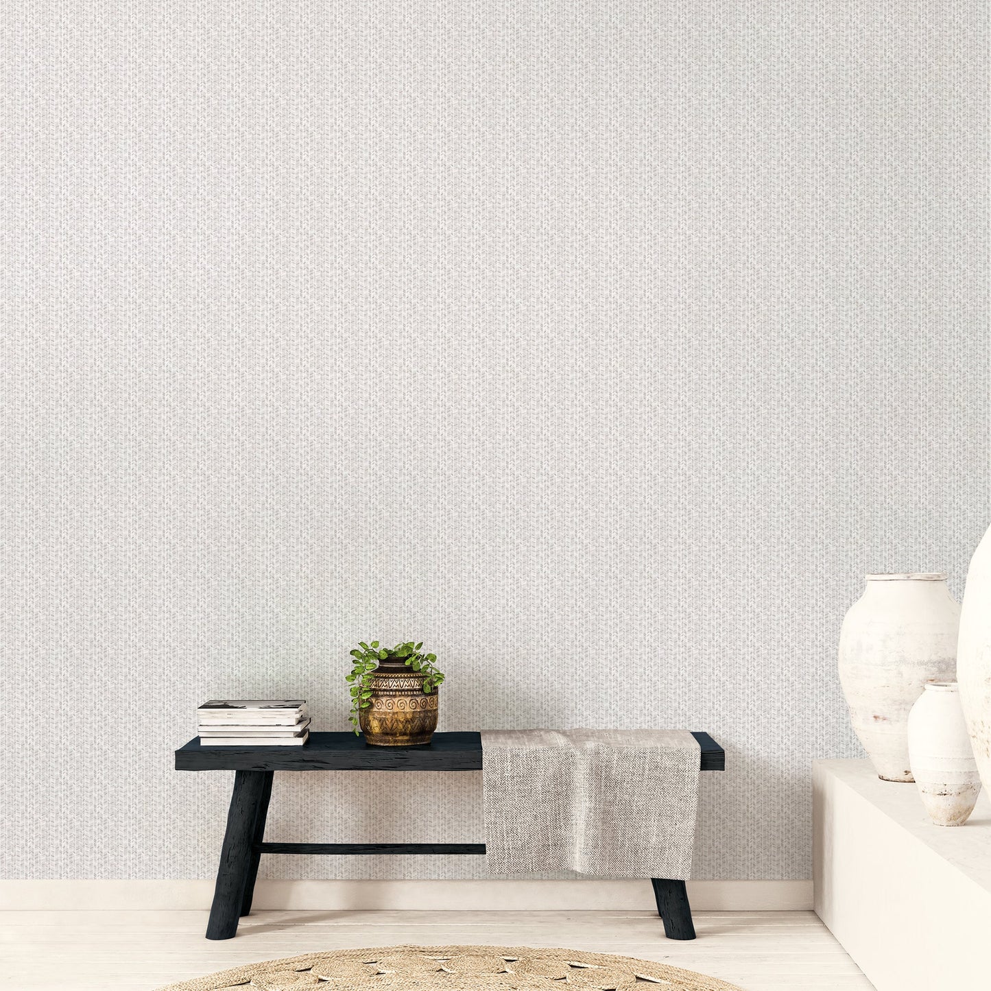 Small Prints Stained Glass Stripe Wallpaper - Black / Greys - Galerie - G56692Wallpaper199