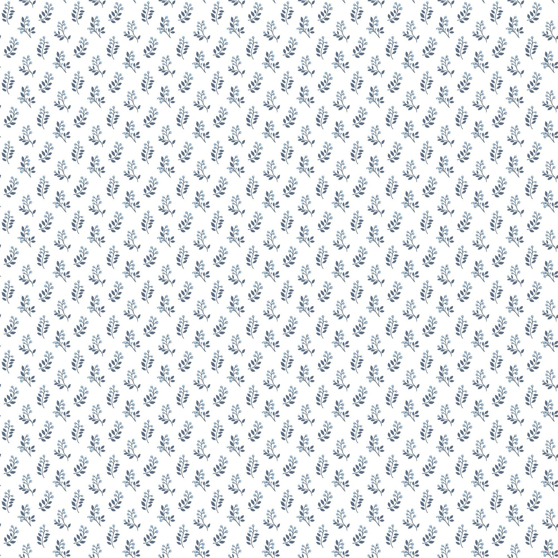 Small Prints Vintage Bud Wallpaper - Blue / Navy - Galerie - G56708Wallpaper199