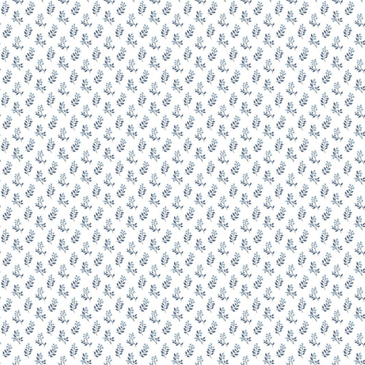 Small Prints Vintage Bud Wallpaper - Blue / Navy - Galerie - G56708Wallpaper199