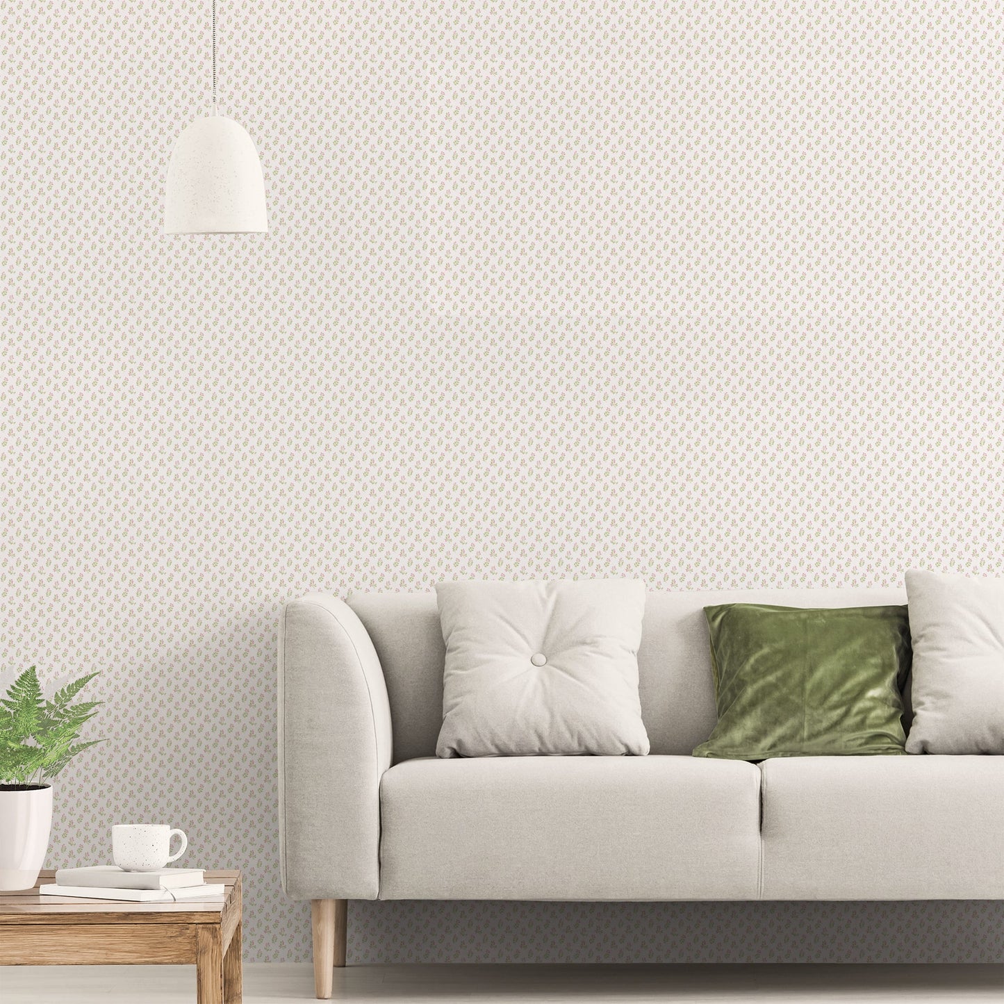 Small Prints Vintage Bud Wallpaper - Pink / Green - Galerie - G56710Wallpaper199