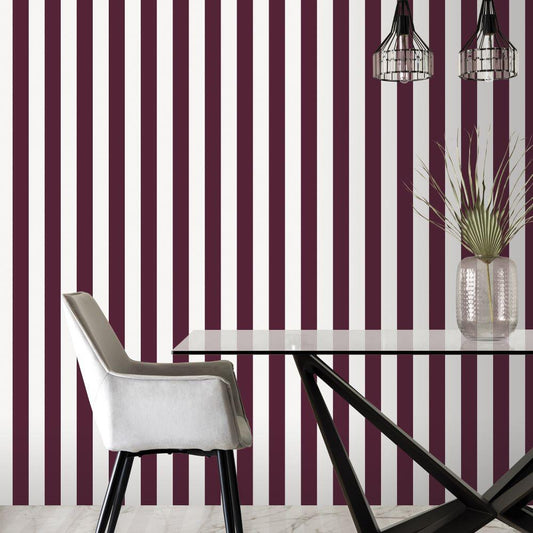 Smart Stripes Awning Stripe Wallpaper - Cranberry - Galerie - G68050Wallpaper199