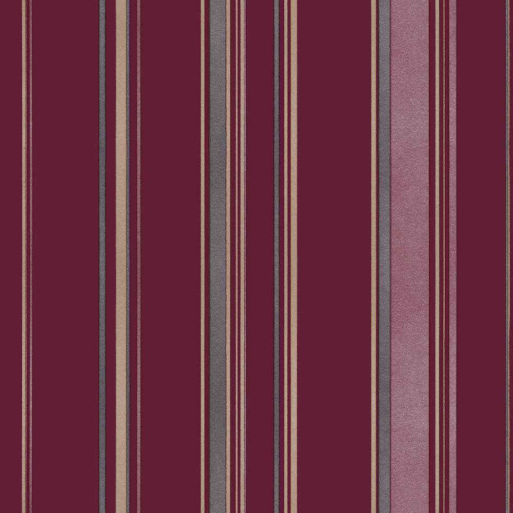 Smart Stripes Casual Stripe Wallpaper - Cranberry / Taupe / Grey - Galerie - G68053Wallpaper199