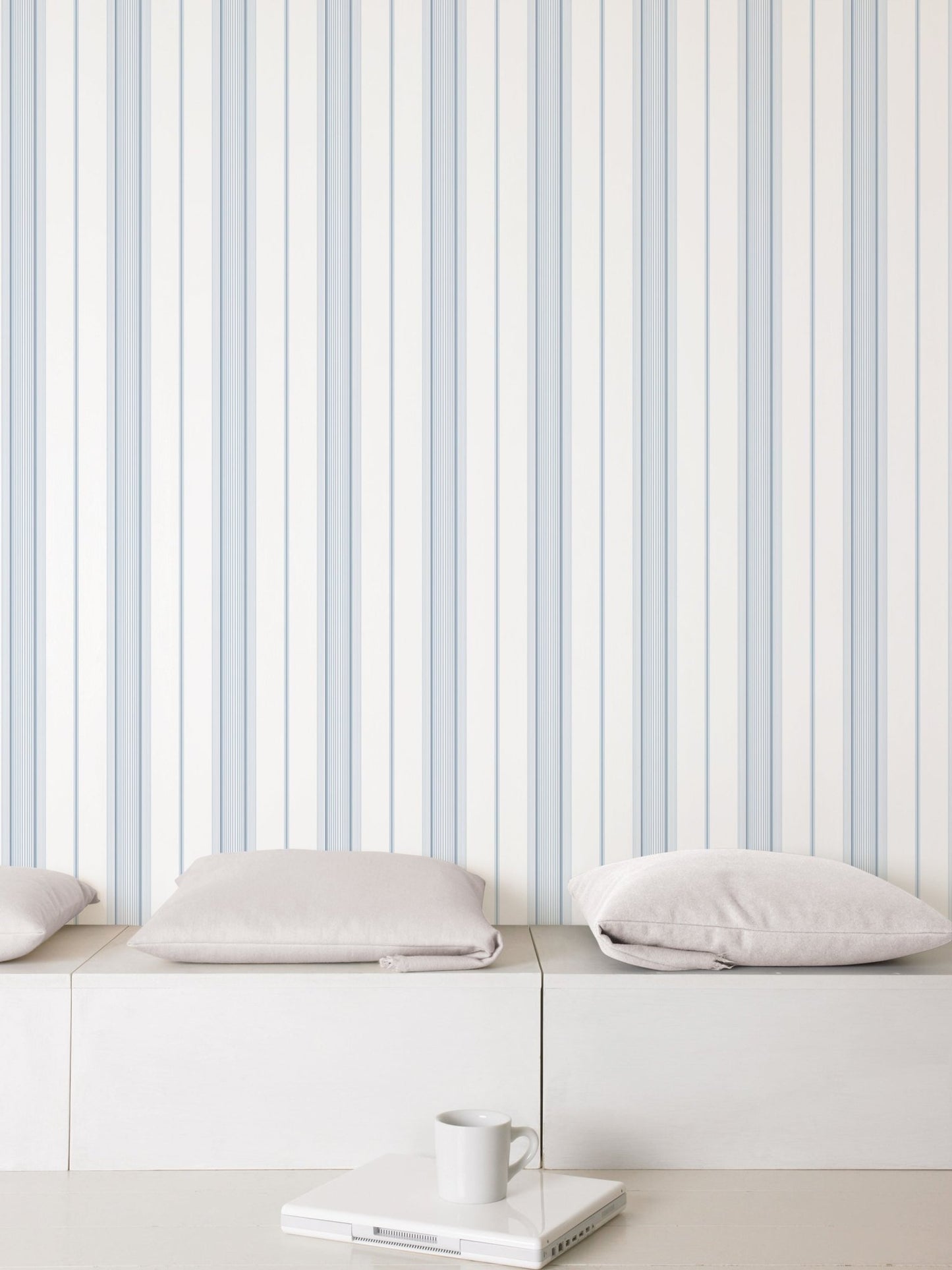 Smart Stripes Multi - Stripe Wallpaper - Blue - Galerie - G67574Wallpaper199