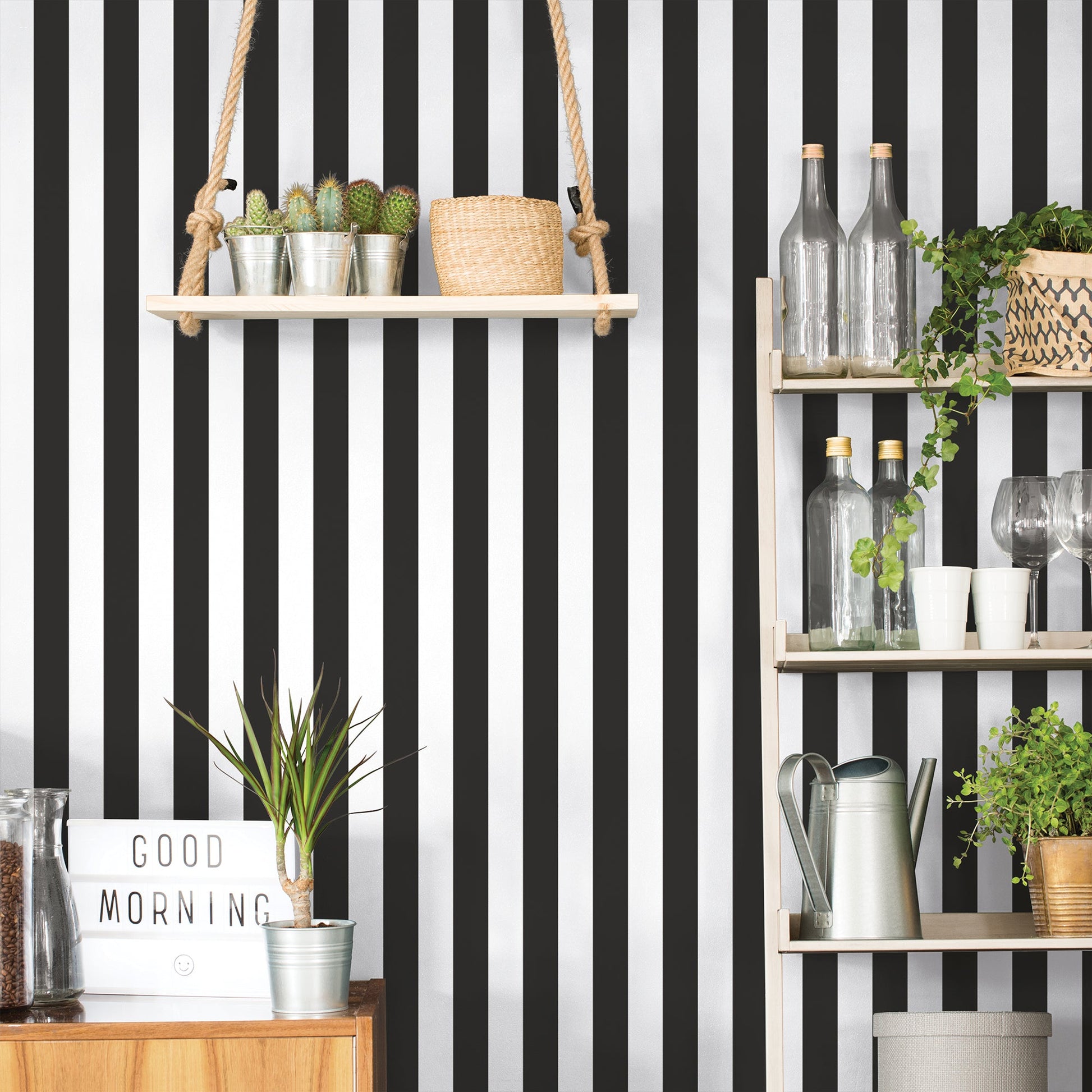 Smart Stripes Striped Wallpaper - Black / White - Galerie - G67521Wallpaper199