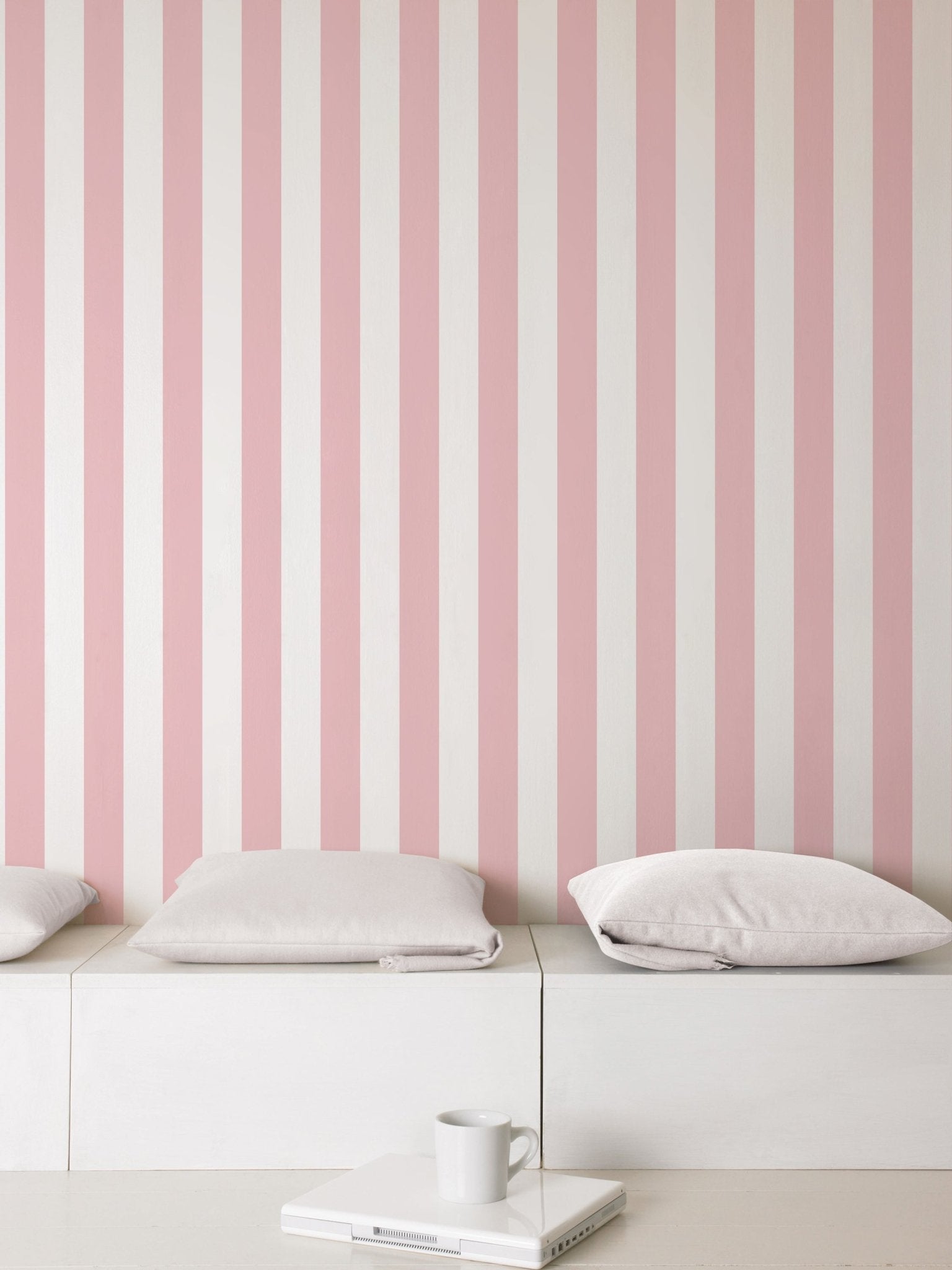 Smart Stripes Striped Wallpaper - Pink / White - Galerie - G67524Wallpaper199