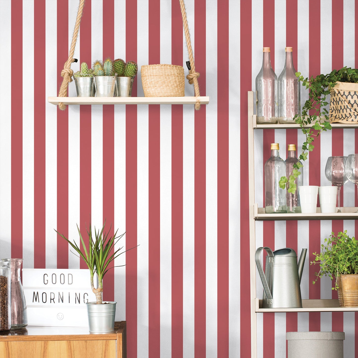 Smart Stripes Striped Wallpaper - Red / White - Galerie - G67525Wallpaper199