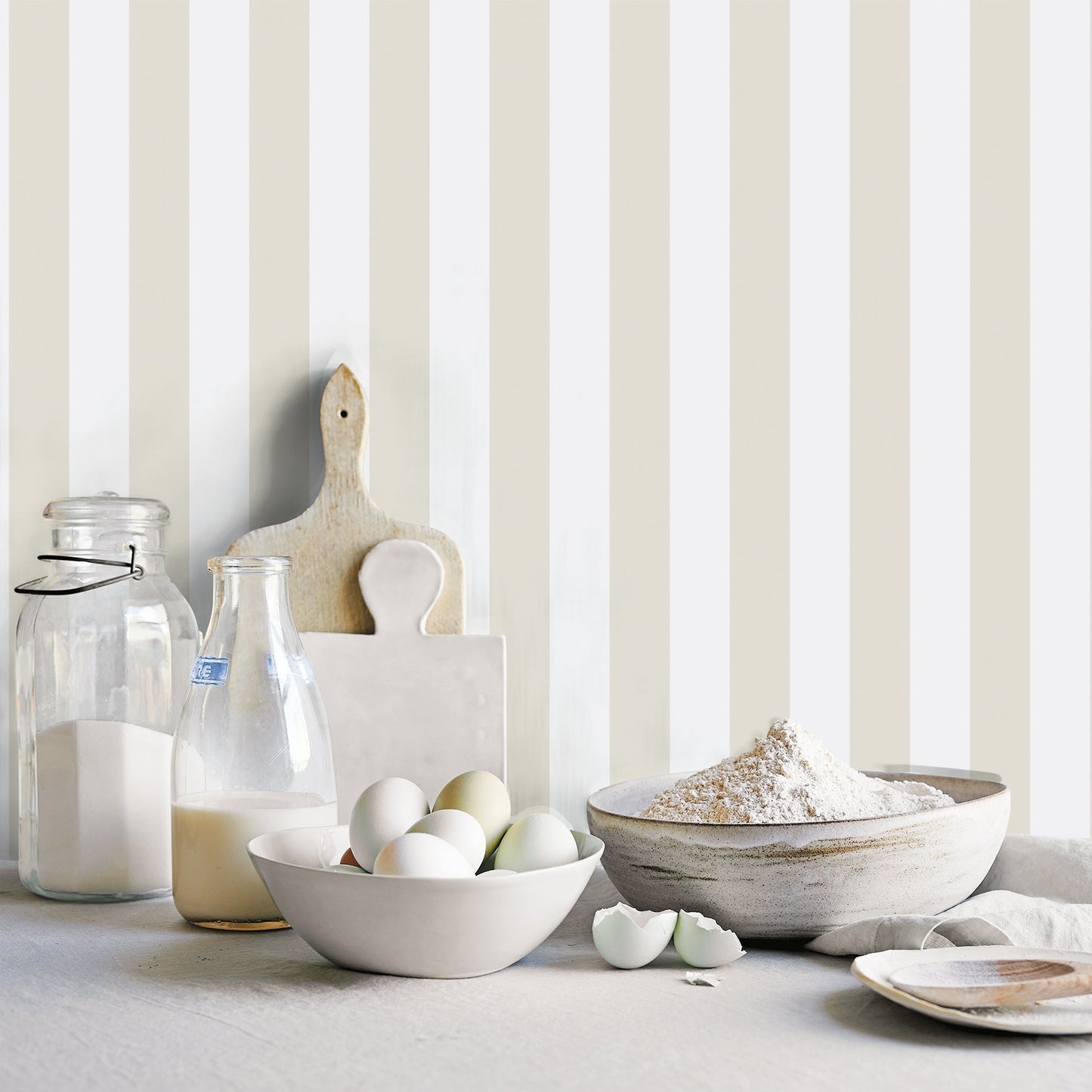 Smart Stripes Striped Wallpaper - Taupe / Cream - Galerie - G67526Wallpaper199