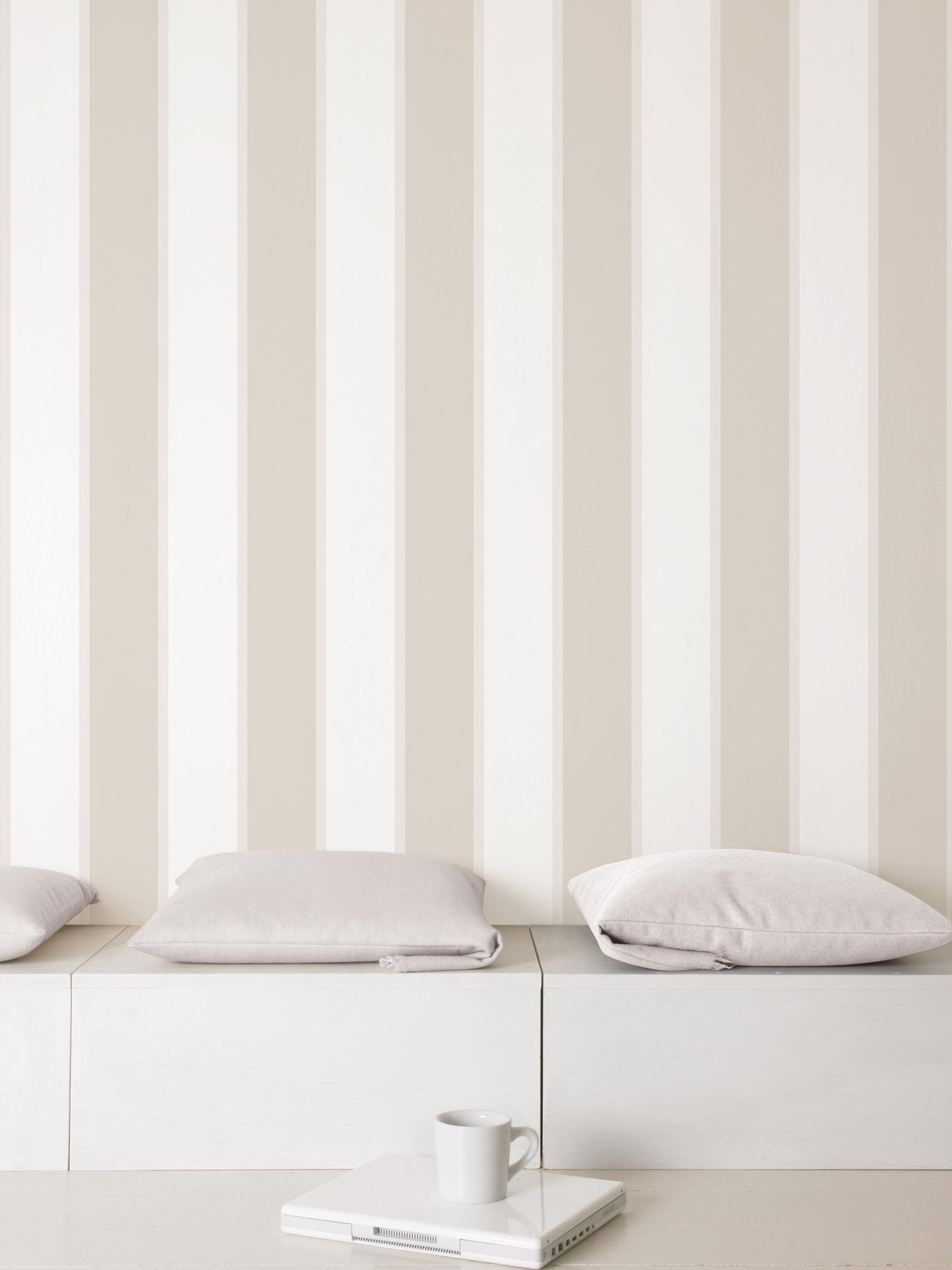 Smart Stripes Wide Stripe Wallpaper - Beige - Galerie - G67553Wallpaper199