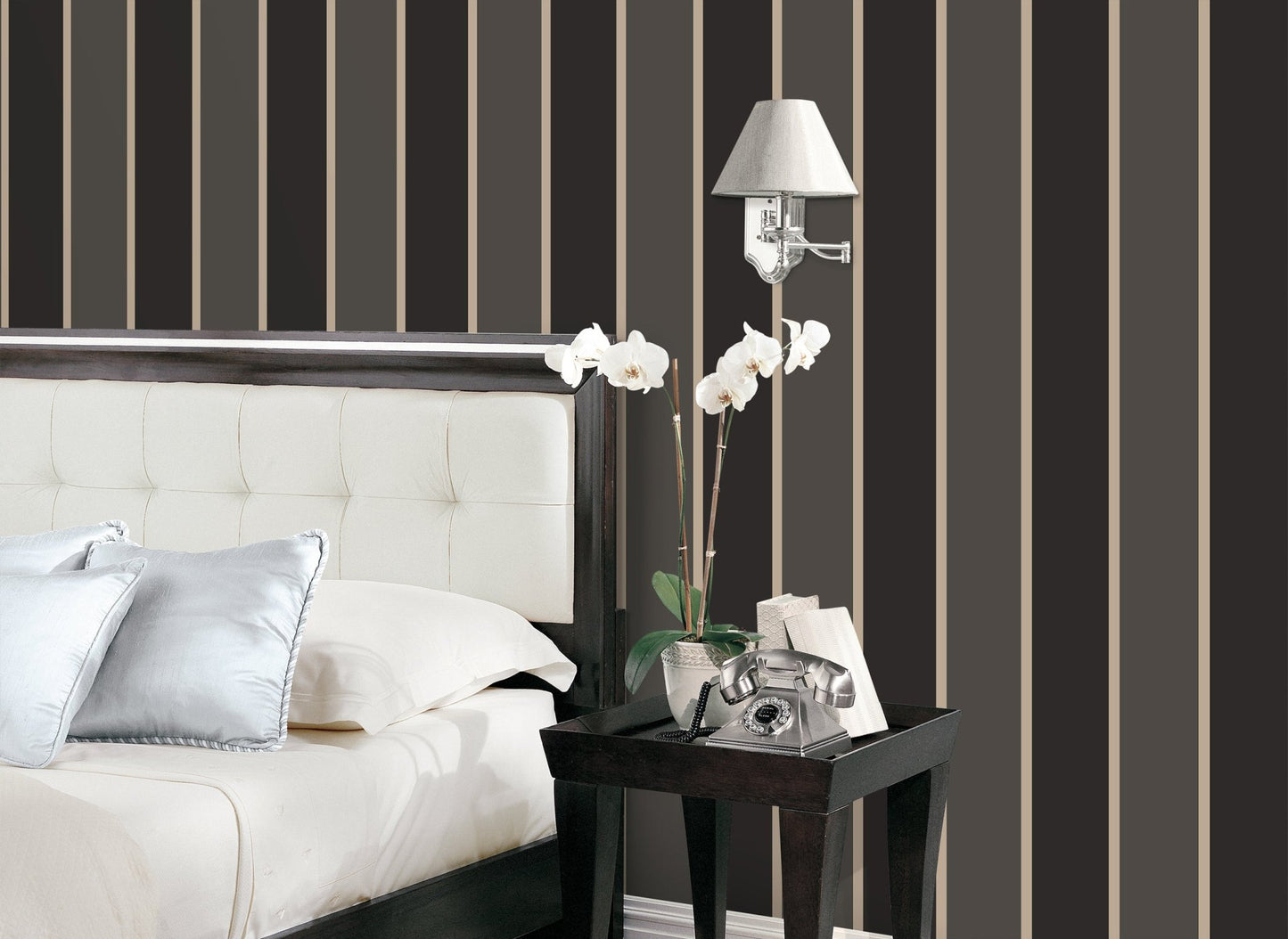 Smart Stripes Wide Stripe Wallpaper - Black / Grey - Galerie - G67544Wallpaper199