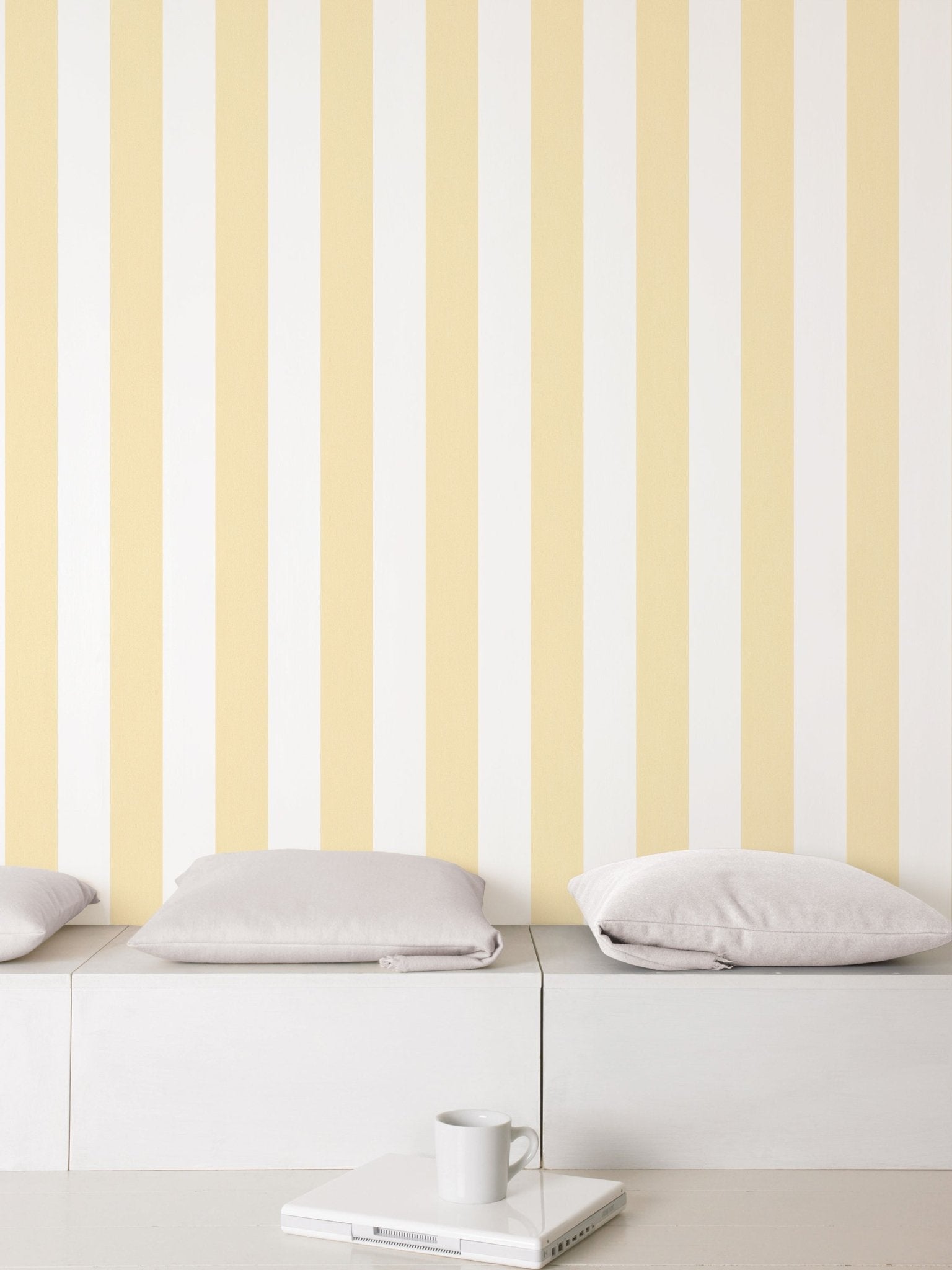 Smart Stripes Wide Stripe Wallpaper - Yellow - Galerie - G67587Wallpaper199