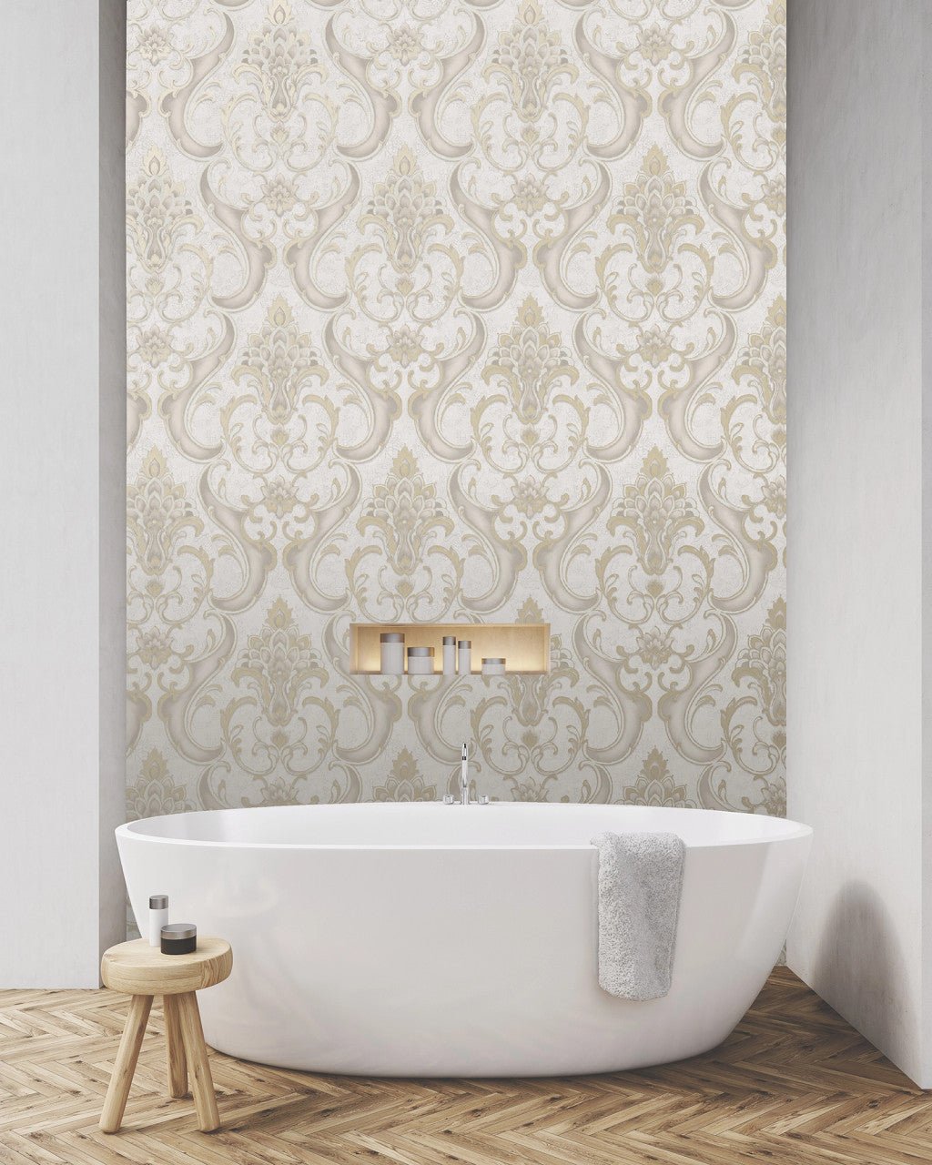 Sonata Damask Wallpaper - Gold - Rasch - 539769Wallpaper199
