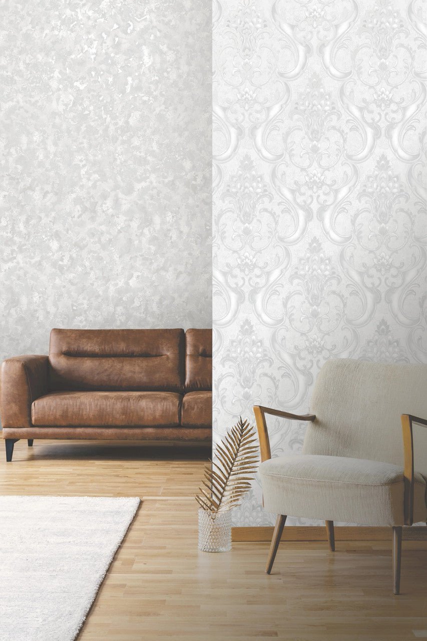 Sonata Damask Wallpaper - Silver Grey - Rasch - 539776Wallpaper199