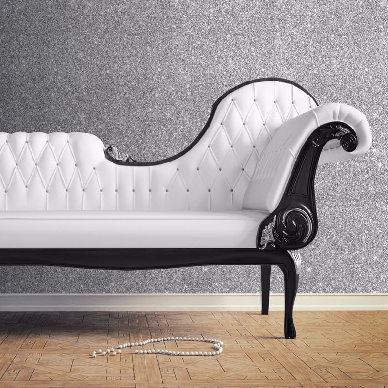 Sparkle Plain Glitter Wallpaper - Silver - Muriva - 701352Wallpaper199