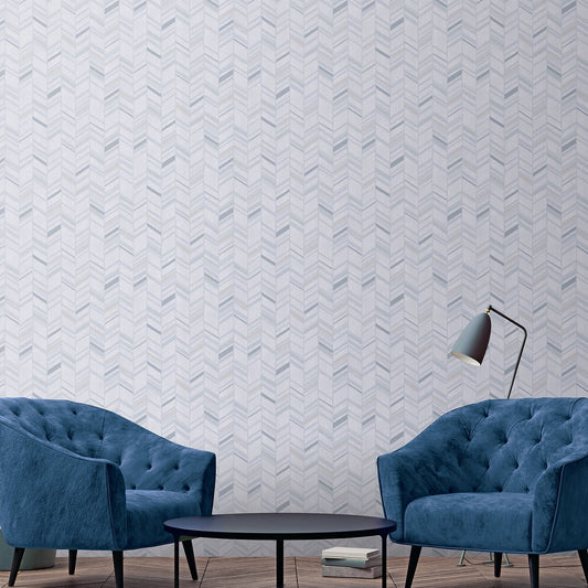 Special FX Chevron Wallpaper - Silver / Aqua / Grey - Galerie - G67711Wallpaper199