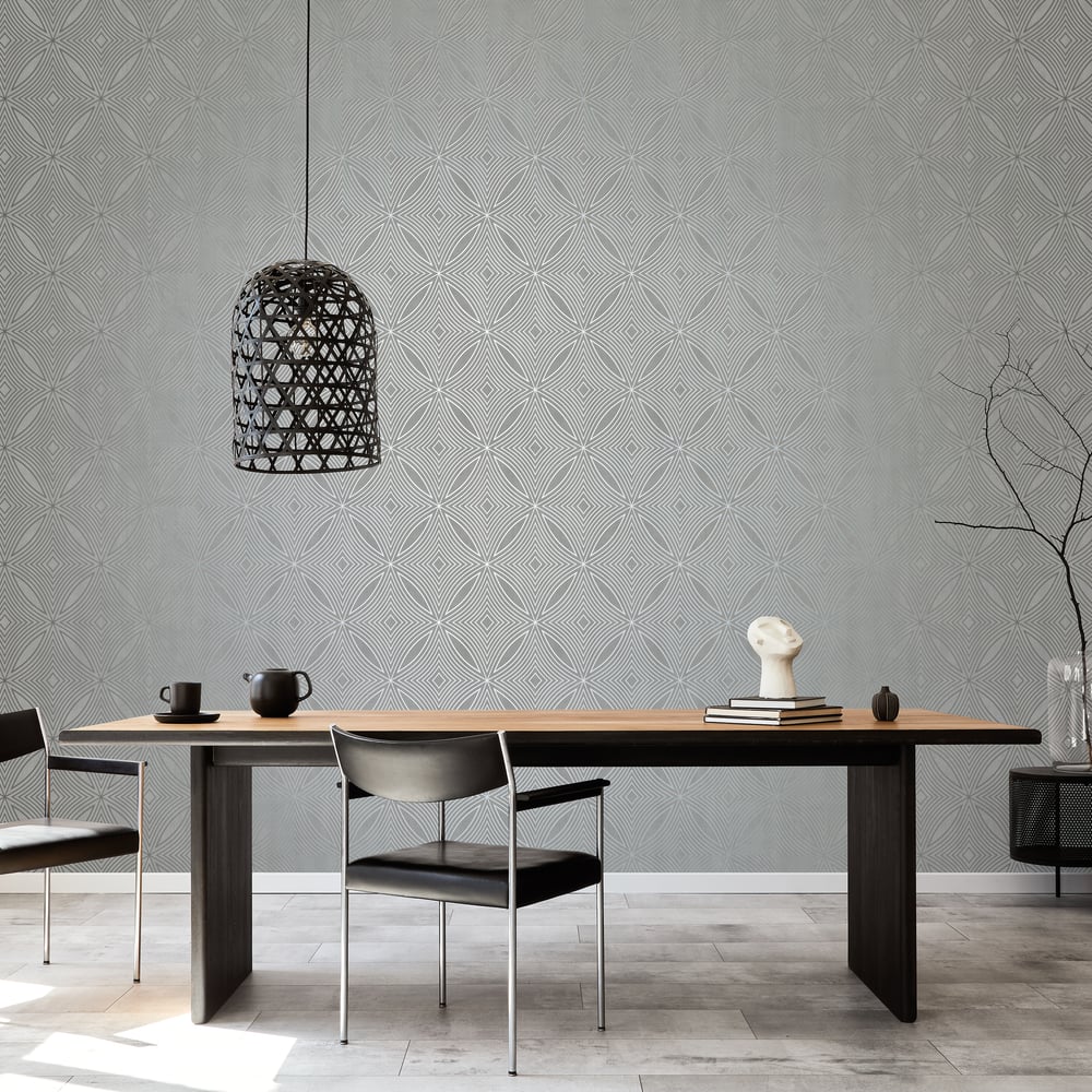 Special FX Geometric Spiral Wallpaper - Silver / Taupe - Galerie - G67722Wallpaper199