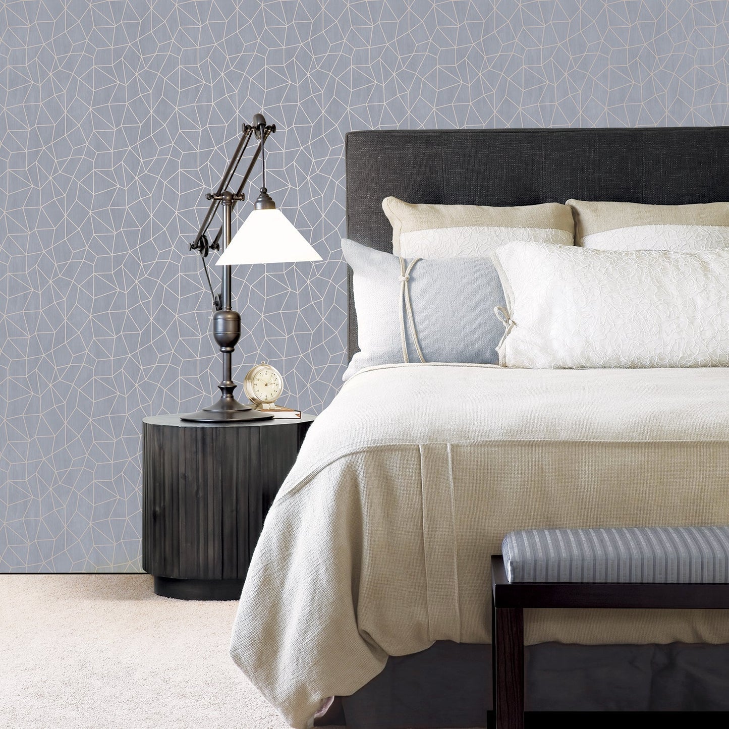 Special FX Metallic Web Effect Wallpaper - Silver / Blue Grey - Galerie - G67697Wallpaper199