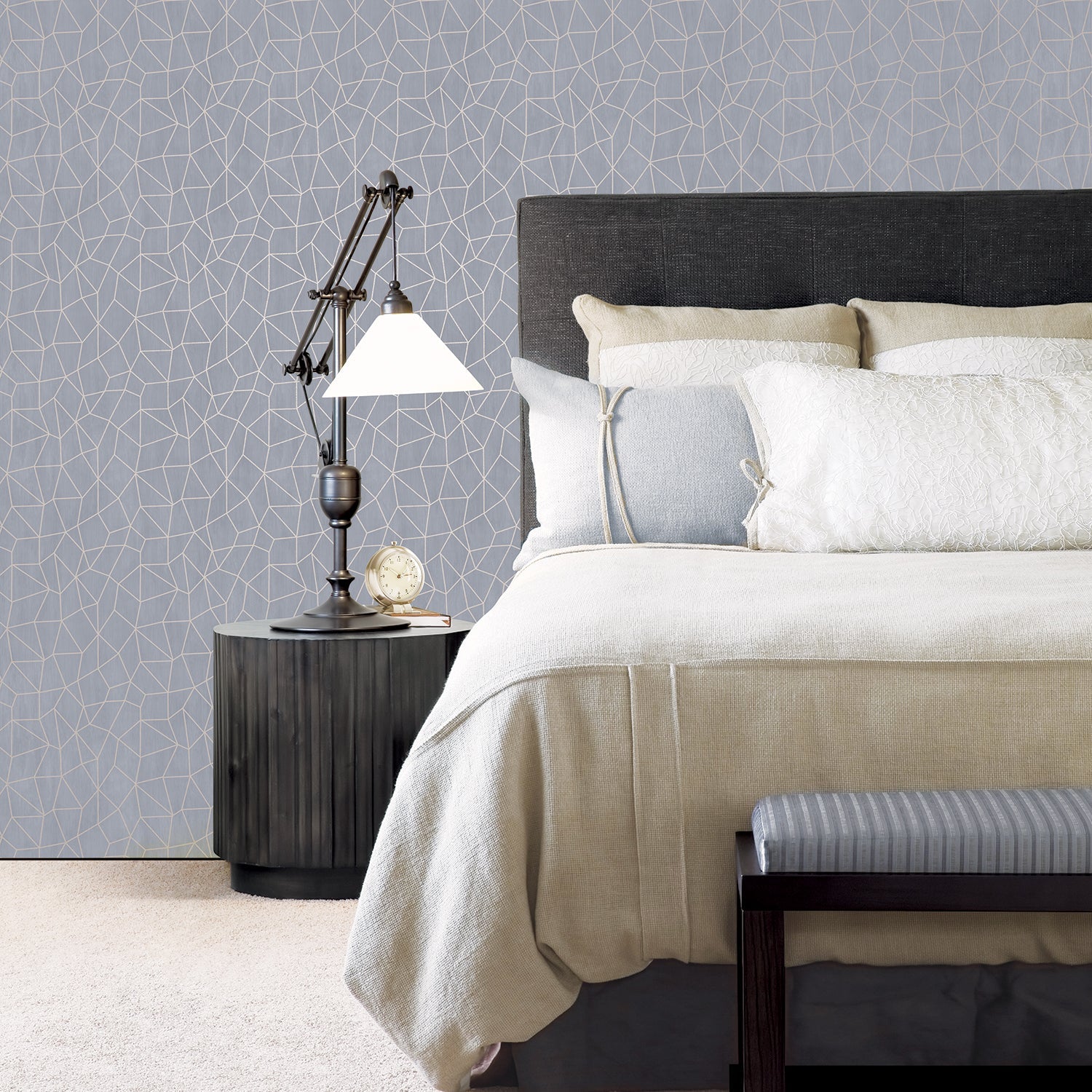 Special FX Metallic Web Effect Wallpaper - Silver / Blue Grey - Galerie - G67697Wallpaper199