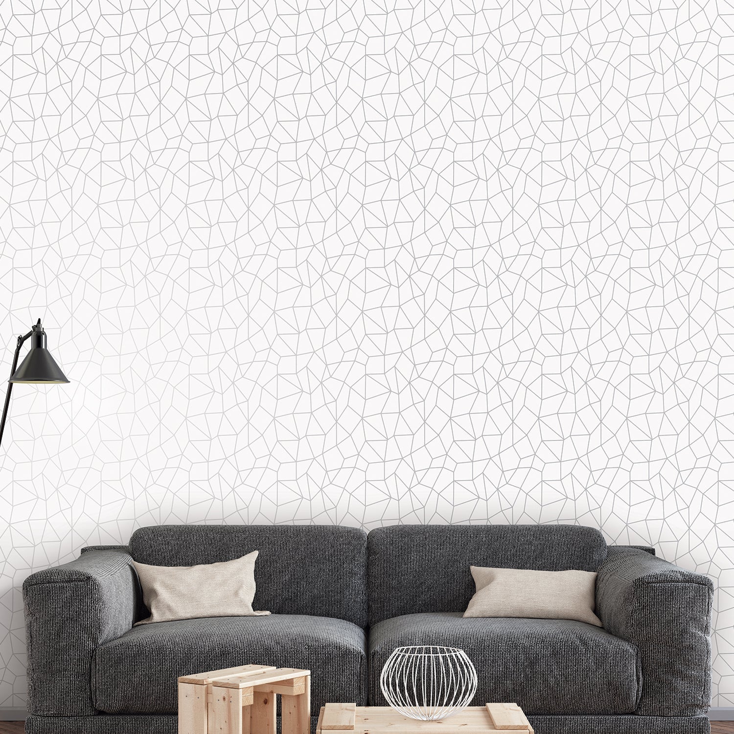 Special FX Metallic Web Effect Wallpaper - Silver / White - Galerie - G67699Wallpaper199