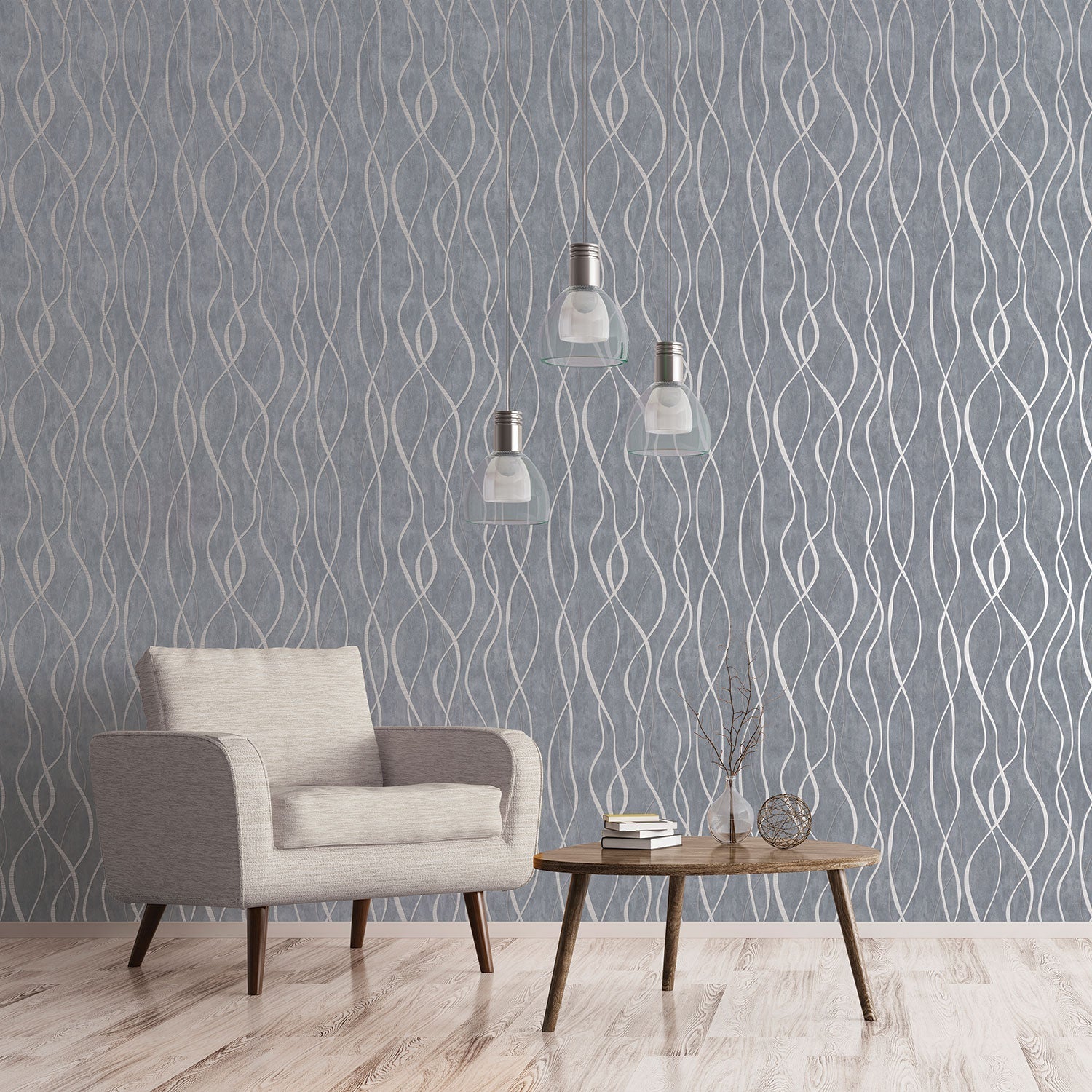 Special FX Ribbon Wallpaper - Blue - Galerie - G67720Wallpaper199