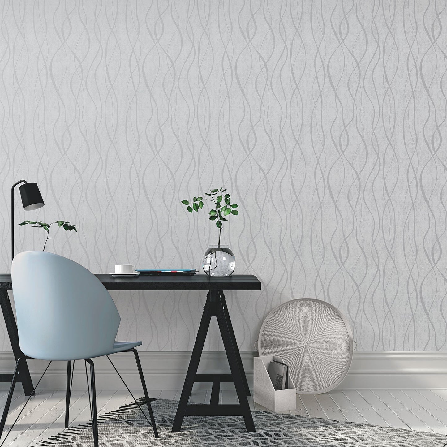 Special FX Ribbon Wallpaper - Silver Grey - Galerie - G67733Wallpaper199