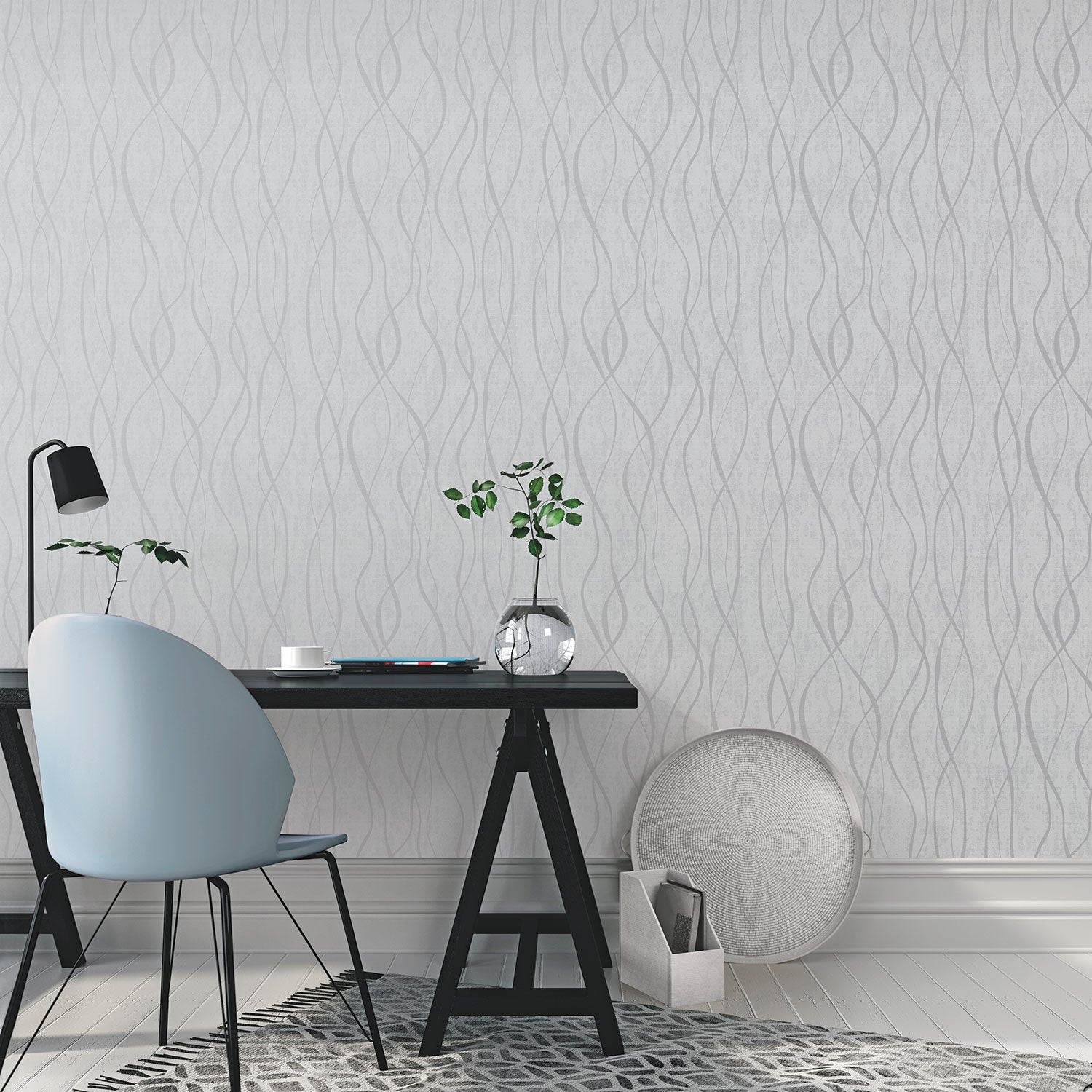 Special FX Ribbon Wallpaper - Silver Grey - Galerie - G67733Wallpaper199