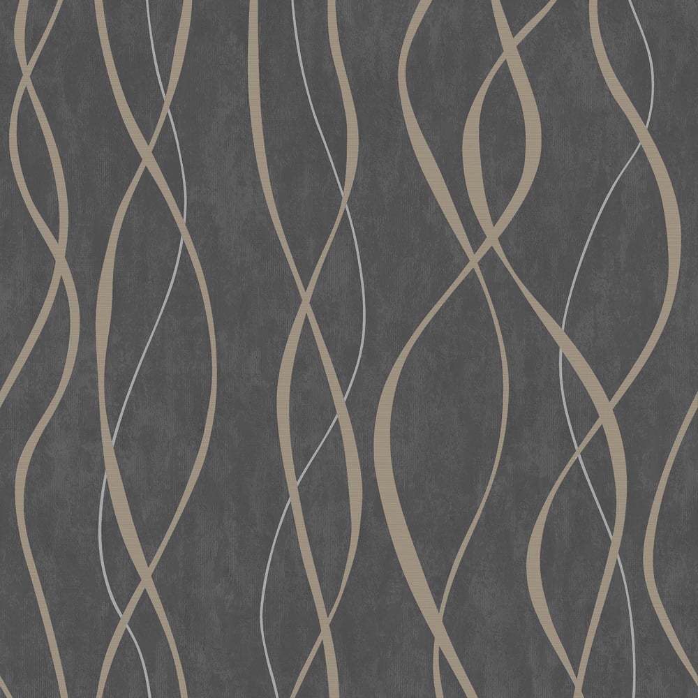 Special FX Ribbon Wallpaper - Silver / Stone Grey - Galerie - G67737Wallpaper199