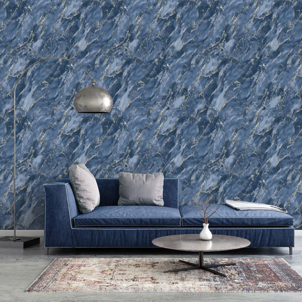 Special FX Special Marble Wallpaper - Navy / Taupe - Galerie - G68093Wallpaper199