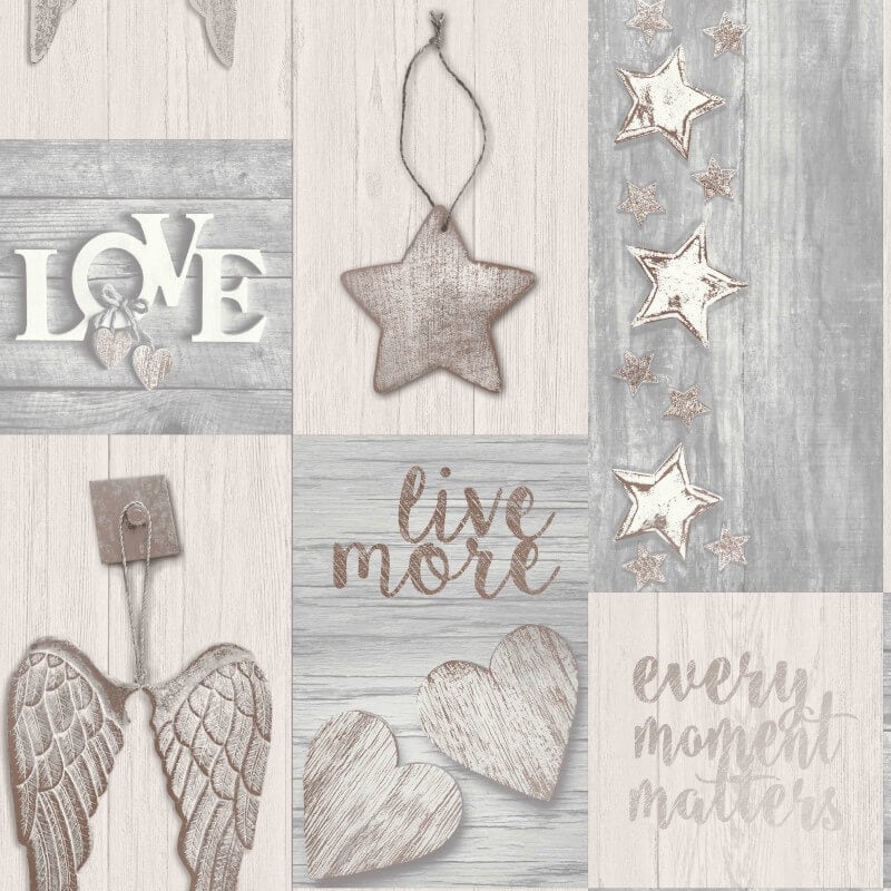 Starlight Home Metallic Wallpaper - Rose Gold - Crown - M1488Wallpaper199