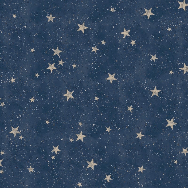 Starlight Stars Metallic Wallpaper - Navy/Gold - Crown - M1490Wallpaper199