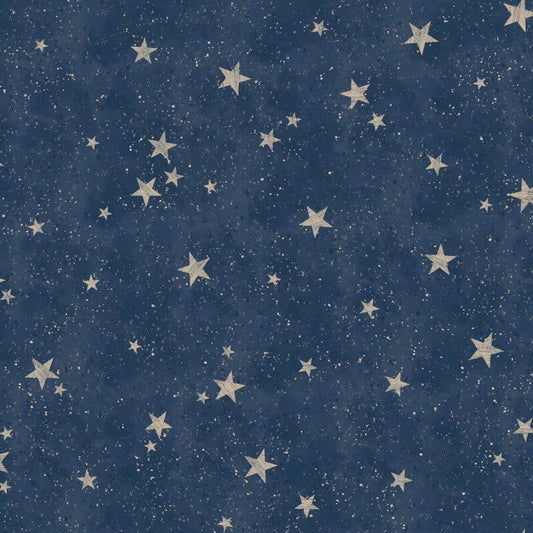 Starlight Stars Metallic Wallpaper - Navy/Gold - Crown - M1490Wallpaper199