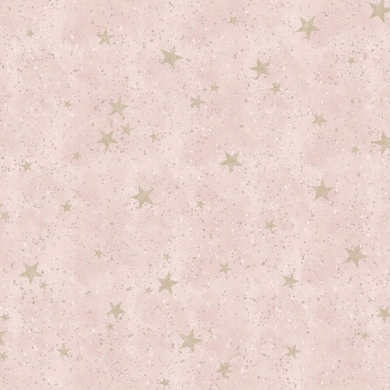 Starlight Stars Metallic Wallpaper - Pink/Gold - Crown - M1492Wallpaper199