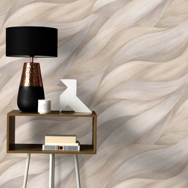 Stormy Lush Leaves Metallic Wallpaper - Beige - Erismann - 10257 - 02Wallpaper199