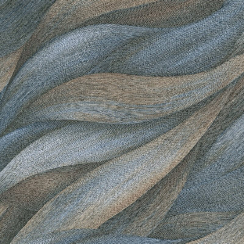 Stormy Lush Leaves Metallic Wallpaper - Blue - Erismann - 10257 - 08Wallpaper199