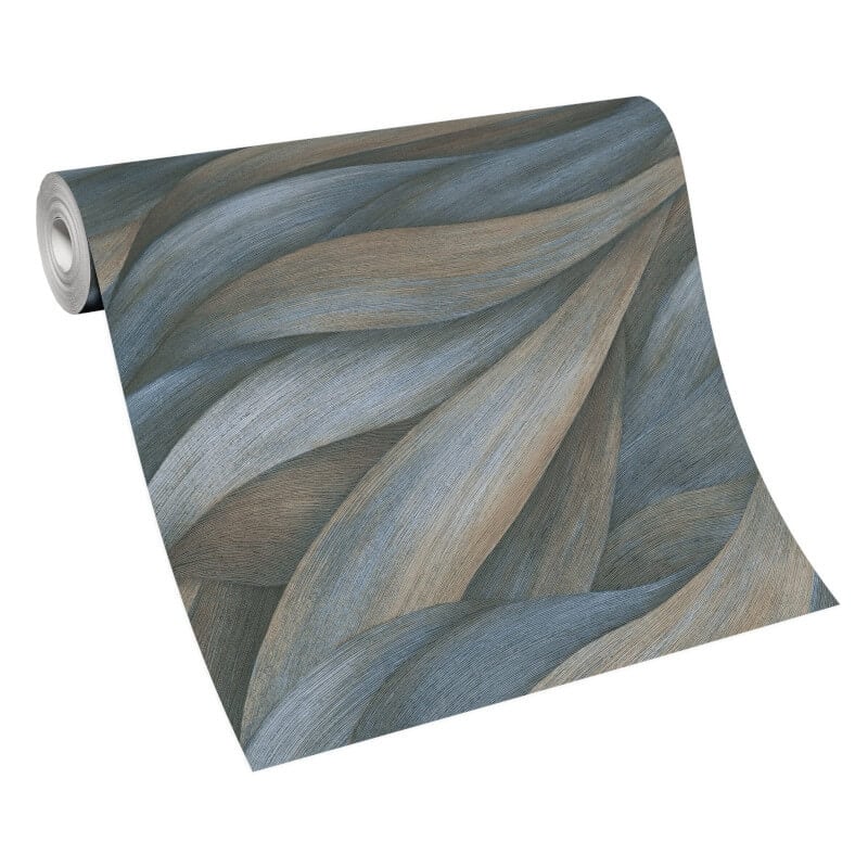 Stormy Lush Leaves Metallic Wallpaper - Blue - Erismann - 10257 - 08Wallpaper199