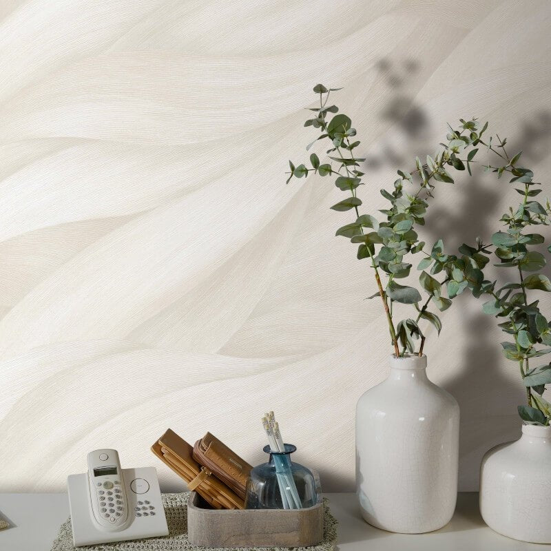 Stormy Lush Leaves Metallic Wallpaper - Cream - Erismann - 10257 - 01Wallpaper199